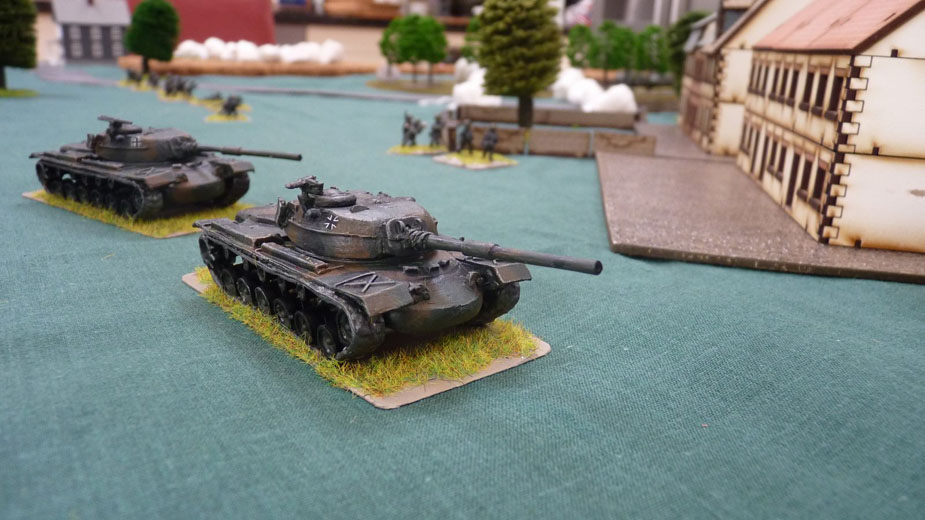 West German M48s move quickly to reinforce the right flank